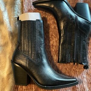 Aldo Black Textured Ankle Booties